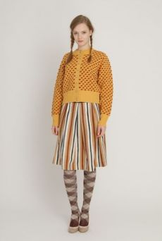 AW1213 WONKY COLLEGE STRIPE PLEAT SKIRT - VARIOUS - Other Image